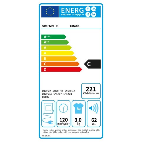 GREENBLUE SUSZARKA ELEKTRYCZNA BĘBNOWA DO UBRAŃ 3KG WSAD GB410 GREENBLUE SUSZARKA ELEKTRYCZNA BĘBNOWA DO UBRAŃ 3KG WSAD GB410