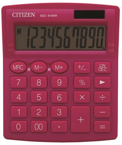 CITIZEN KALKULATOR BIUROWY SDC-810NRPKE, 10-cyfrowy, 127x105mm, różowy CITIZEN KALKULATOR BIUROWY SDC-810NRPKE, 10-cyfrowy, 127x105mm, różowy