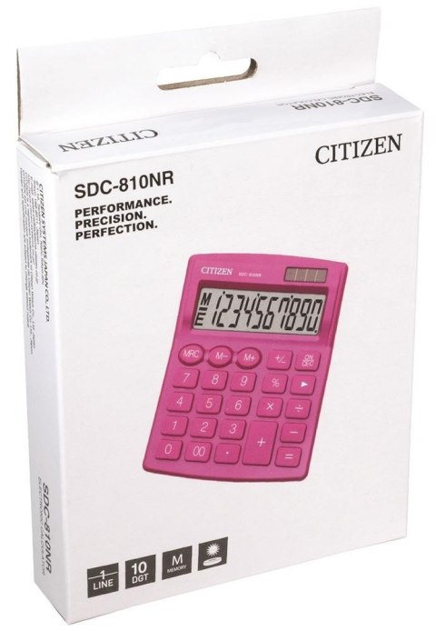 CITIZEN KALKULATOR BIUROWY SDC-810NRPKE, 10-cyfrowy, 127x105mm, różowy CITIZEN KALKULATOR BIUROWY SDC-810NRPKE, 10-cyfrowy, 127x105mm, różowy
