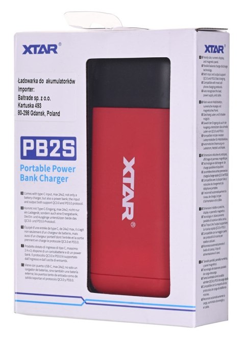 XTAR ŁADOWARKA/POWERBANK DO AKUMULATORÓW CYLINDRYCZNYCH LI-ION 18650/20700/21700 CZERWONY PB2S XTAR ŁADOWARKA/POWERBANK DO AKUMULATORÓW CYLINDRYCZNYCH LI-ION 18650/20700/21700 CZERWONY PB2S