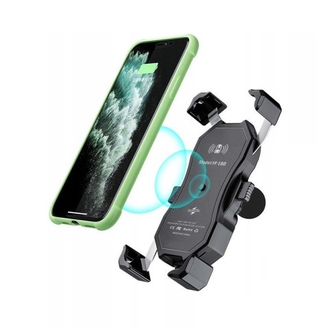 Uchwyt na telefon i ładowarka indukcyjna FreedConn MC1W + BM2R mocowanie do główki ramy Uchwyt na telefon i ładowarka indukcyjna FreedConn MC1W + BM2R mocowanie do główki ramy