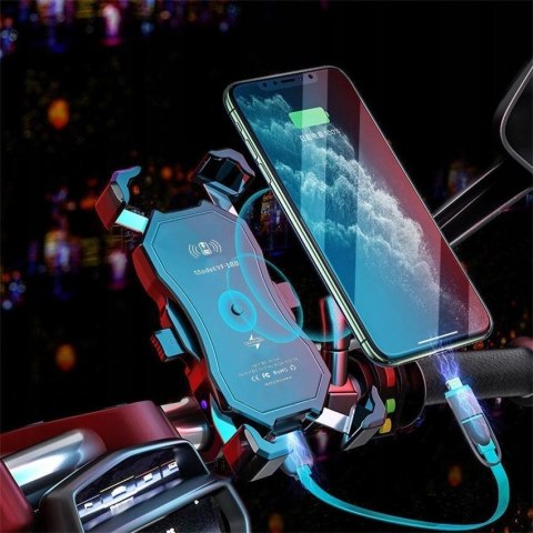 Uchwyt na telefon i ładowarka indukcyjna FreedConn MC1W + BM2R mocowanie do główki ramy Uchwyt na telefon i ładowarka indukcyjna FreedConn MC1W + BM2R mocowanie do główki ramy