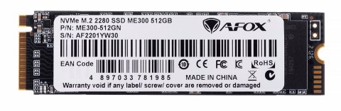 AFOX ME300 SSD M.2 PCI-Ex4 512GB TLC 2.5 GB/s NVMe AFOX ME300 SSD M.2 PCI-Ex4 512GB TLC 2.5 GB/s NVMe