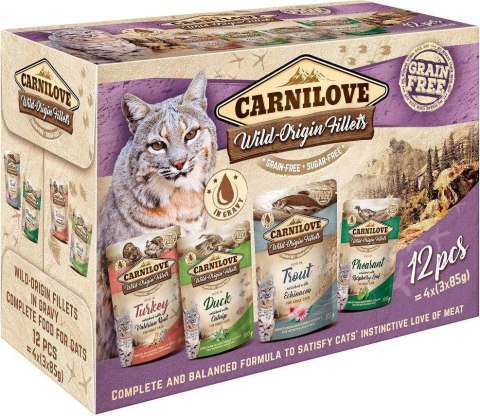 CARNILOVE Cat Wild Origin Fillets - mokra karma dla kota - 12x85 g CARNILOVE Cat Wild Origin Fillets - mokra karma dla kota - 12x85 g