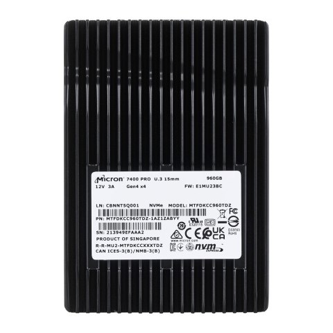 Dysk SSD Micron 7400 PRO 960GB U.3 (15mm) NVMe Gen4 MTFDKCC960TDZ-1AZ1ZABYY (DWPD 1) Tray Dysk SSD Micron 7400 PRO 960GB U.3 (15mm) NVMe Gen4 MTFDKCC960TDZ-1AZ1ZABYY (DWPD 1) Tray