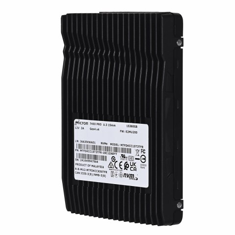 Dysk SSD Micron 7450 PRO 15.36TB U.3 (15mm) NVMe Gen4 MTFDKCC15T3TFR-1BC1ZABYYR (DWPD 1) Tray Dysk SSD Micron 7450 PRO 15.36TB U.3 (15mm) NVMe Gen4 MTFDKCC15T3TFR-1BC1ZABYYR (DWPD 1) Tray