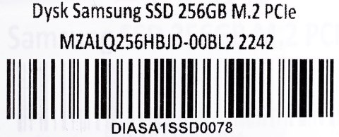 Dysk Samsung SSD 256GB M.2 PCIe MZALQ256HBJD-00BL2 2242 Dysk Samsung SSD 256GB M.2 PCIe MZALQ256HBJD-00BL2 2242