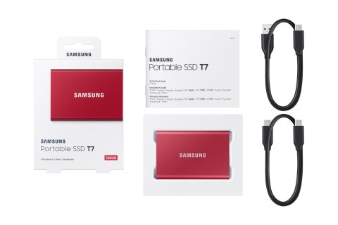 Dysk zewnętrzny SSD Samsung T7 (500GB; USB 3.2; czerwony; MU-PC500R/WW) Dysk zewnętrzny SSD Samsung T7 (500GB; USB 3.2; czerwony; MU-PC500R/WW)