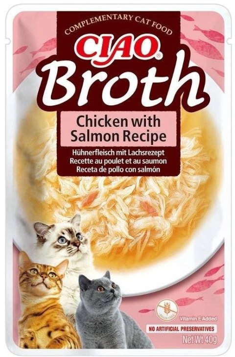 INABA CIAO Bulion o smaku kurczaka z łososiem 40g INABA CIAO Bulion o smaku kurczaka z łososiem 40g