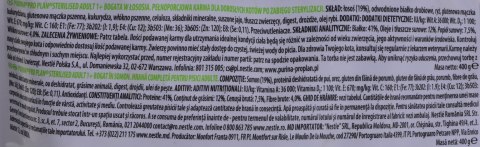 PURINA PRO PLAN STERILISED OPTIRENAL with salmon - sucha karma dla kotów sterylizowanych z problemami urologicznymi - 400g PURINA PRO PLAN STERILISED OPTIRENAL with salmon - sucha karma dla kotów sterylizowanych z problemami urologicznymi - 400g