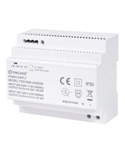 Zasilacz Yingjiao DIN YSDS 24V 6,25A 150W Zasilacz Yingjiao DIN YSDS 24V 6,25A 150W