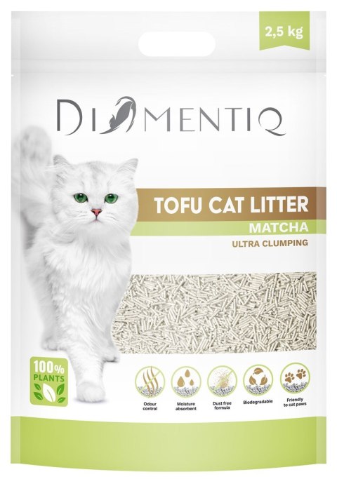 DIAMENTIQ Żwirek Tofu zbrylający 2,5 kg MATCHA DIAMENTIQ Żwirek Tofu zbrylający 2,5 kg MATCHA