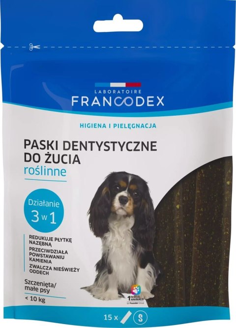 FRANCODEX Paski do gryzienia S na brzydki zapach z pyska 228 g/ 15 szt FRANCODEX Paski do gryzienia S na brzydki zapach z pyska 228 g/ 15 szt