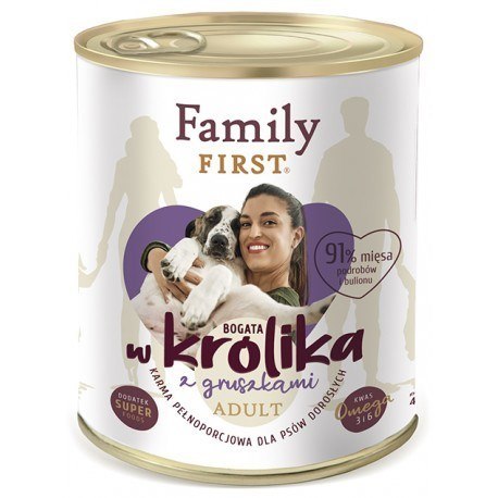 FamilyFirst Bogata w królika+gruszka adult 800g FamilyFirst Bogata w królika+gruszka adult 800g