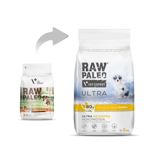 VetExpert Raw Paleo Ultra Indyk Medium&Large Puppy 2kg VetExpert Raw Paleo Ultra Indyk Medium&Large Puppy 2kg