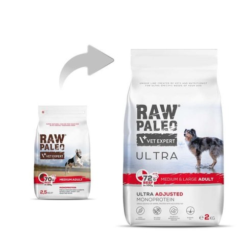 VetExpert Raw Paleo Ultra Wołowina Medium&Large Adult 2kg VetExpert Raw Paleo Ultra Wołowina Medium&Large Adult 2kg