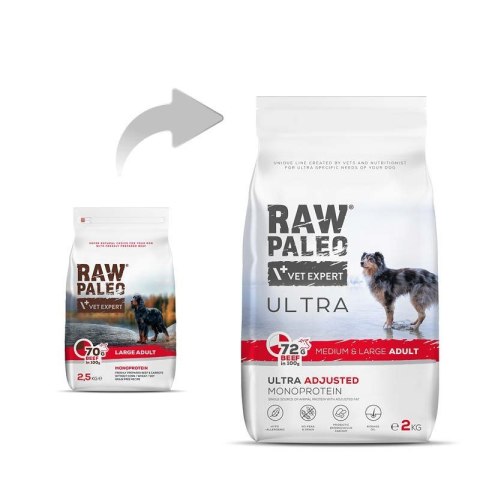 VetExpert Raw Paleo Ultra Wołowina Medium&Large Adult 2kg VetExpert Raw Paleo Ultra Wołowina Medium&Large Adult 2kg