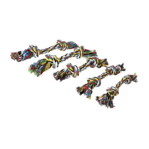 DINGO gryzak ze sznurka bawełnianego do czyszczenia zębów kolorowy, 2 węzły, waga 270 g, 42 cm DINGO gryzak ze sznurka bawełnianego do czyszczenia zębów kolorowy, 2 węzły, waga 270 g, 42 cm