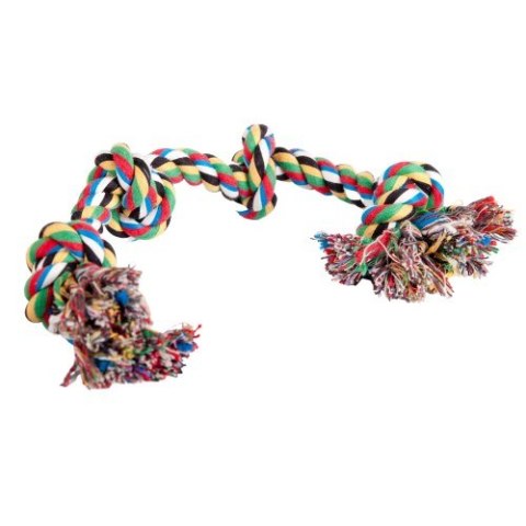 DINGO gryzak ze sznurka bawełnianego do czyszczenia zębów kolorowy, 4 węzły, waga 260 g DINGO gryzak ze sznurka bawełnianego do czyszczenia zębów kolorowy, 4 węzły, waga 260 g