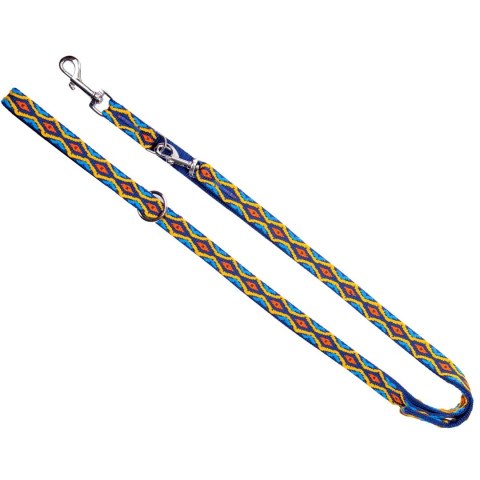 DINGO smycz "Winnetou" szer. 1,0 x 120-220 cm przepinana z taśmy polipropylenowej niebieska DINGO smycz "Winnetou" szer. 1,0 x 120-220 cm przepinana z taśmy polipropylenowej niebieska