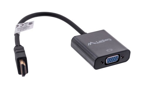 Adapter Lanberg AD-0017-BK (HDMI M - D-Sub (VGA) F; 0,20m; kolor czarny) Adapter Lanberg AD-0017-BK (HDMI M - D-Sub (VGA) F; 0,20m; kolor czarny)