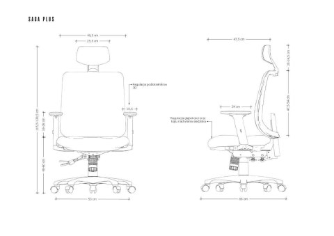 Ergonomiczny fotel biurowy SAGA PLUS czarny Ergonomiczny fotel biurowy SAGA PLUS czarny