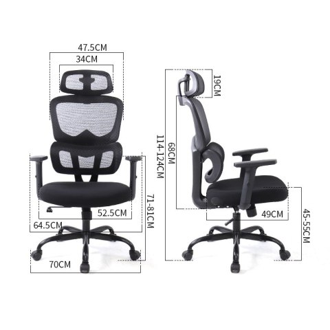 Ergonomiczny fotel biurowy T6 czarny Ergonomiczny fotel biurowy T6 czarny