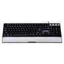 Klawiatura membranowa Activejet K-3242 (USB; (US); kolor czarno-srebrny)