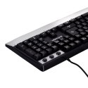Klawiatura membranowa Activejet K-3242 (USB; (US); kolor czarno-srebrny)