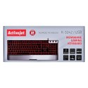 Klawiatura membranowa Activejet K-3242 (USB; (US); kolor czarno-srebrny)