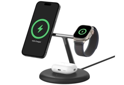 Ładowarka bezprzewodowa Belkin BoostCharge Pro 3-in-1 Wireless Charger with MagSafe iPhone/Apple Watch/AirPods 15W Black Ładowarka bezprzewodowa Belkin BoostCharge Pro 3-in-1 Wireless Charger with MagSafe iPhone/Apple Watch/AirPods 15W Black