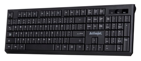 Activejet K-3911W Klawiatura bezprzewodowa czarna zasilanie baterią 1x 1,5V AAA Activejet K-3911W Klawiatura bezprzewodowa czarna zasilanie baterią 1x 1,5V AAA