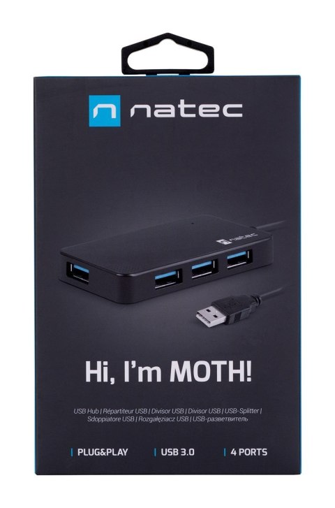 Hub NATEC Moth NHU-1342 (4x USB 3.0; kolor czarny) Hub NATEC Moth NHU-1342 (4x USB 3.0; kolor czarny)