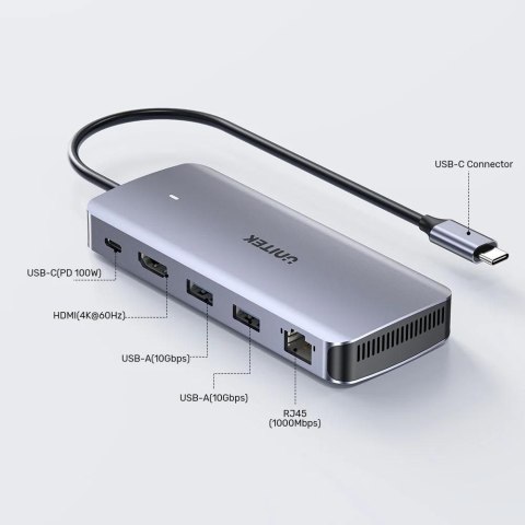 UNITEK AKTYWNY HUB USB-C 10GBPS,M.2,HDMI, PD 100W UNITEK AKTYWNY HUB USB-C 10GBPS,M.2,HDMI, PD 100W
