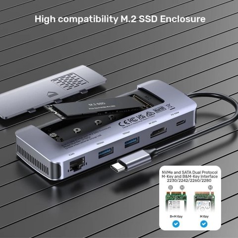 UNITEK AKTYWNY HUB USB-C 10GBPS,M.2,HDMI, PD 100W UNITEK AKTYWNY HUB USB-C 10GBPS,M.2,HDMI, PD 100W