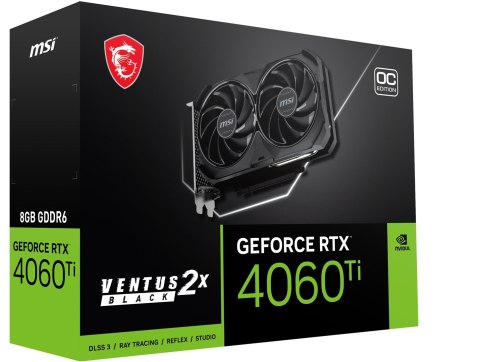Karta graf. MSI RTX 4060 Ti 8G VENTUS 2X BLACK E1 O Karta graf. MSI RTX 4060 Ti 8G VENTUS 2X BLACK E1 O