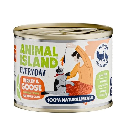 ANIMAL ISLAND Indyk i gęś - Karma mokra dla kotów - 200g ANIMAL ISLAND Indyk i gęś - Karma mokra dla kotów - 200g