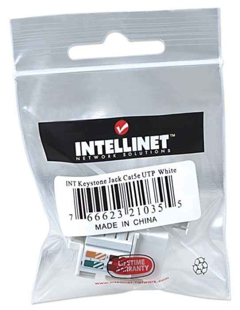 INTELLINET MODUŁ KEYSTONE RJ45 UTP CAT5E BIAŁY PUN INTELLINET MODUŁ KEYSTONE RJ45 UTP CAT5E BIAŁY PUN
