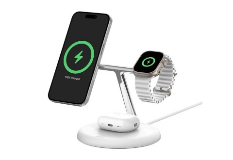 Ładowarka bezprzewodowa Belkin BoostCharge Pro 3-in-1 Wireless Charger with MagSafe iPhone/Apple Watch/AirPods 15W White Ładowarka bezprzewodowa Belkin BoostCharge Pro 3-in-1 Wireless Charger with MagSafe iPhone/Apple Watch/AirPods 15W White