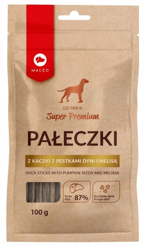 MACED Pałeczki z Kaczką Pestkami Dyni i Melisą - przysmak dla psa - 100g