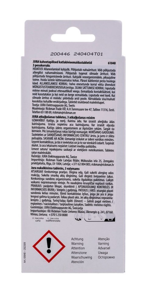 Tabletki odkamieniające Jura 3x3szt. Tabletki odkamieniające Jura 3x3szt.