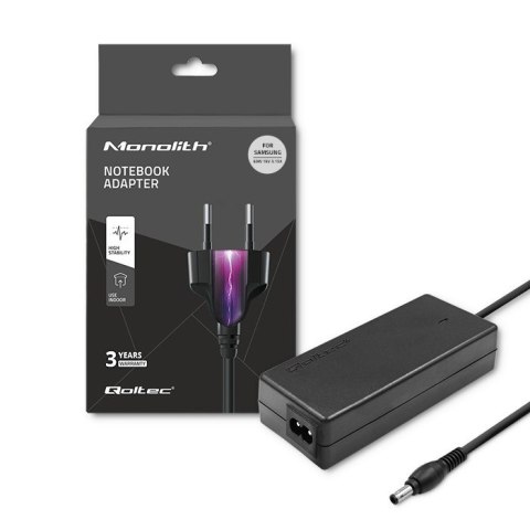 Zasilacz Qoltec 50015.60W do notebooka Samsung (19 V; 3,15 A; 60W; 5.5 mm x 3.5 mm) Zasilacz Qoltec 50015.60W do notebooka Samsung (19 V; 3,15 A; 60W; 5.5 mm x 3.5 mm)