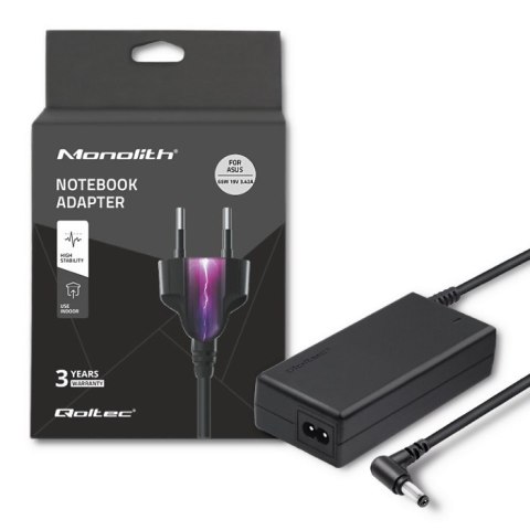 Zasilacz Qoltec 50018.65W do notebooka Asus (19 V; 3,42 A; 65W; 5.5 mm x 2.5 mm) Zasilacz Qoltec 50018.65W do notebooka Asus (19 V; 3,42 A; 65W; 5.5 mm x 2.5 mm)