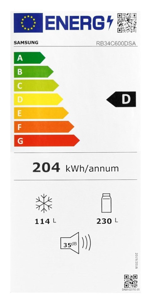 Chłodziarko-zamrażarka SAMSUNG RB34C600DSA Chłodziarko-zamrażarka SAMSUNG RB34C600DSA