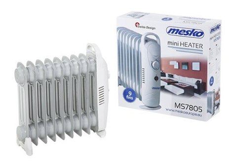 Grzejnik olejowy MESKO MS 7805 9 żeberek (1000W; 9; kolor biały) Grzejnik olejowy MESKO MS 7805 9 żeberek (1000W; 9; kolor biały)