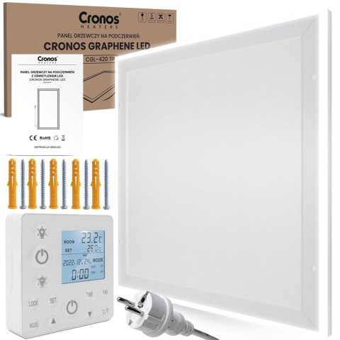 Promiennik podczerwieni Cronos Graphene LED CGL-420TP 420W biały LED z termostatem Promiennik podczerwieni Cronos Graphene LED CGL-420TP 420W biały LED z termostatem