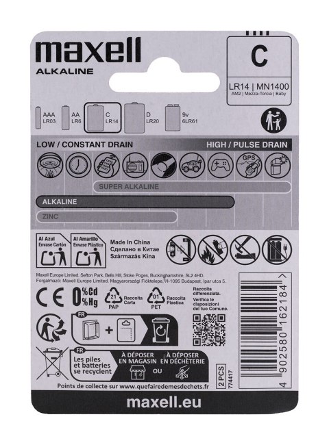 MAXELL Bateria alkaliczna LR14, 2 szt. MAXELL Bateria alkaliczna LR14, 2 szt.