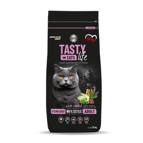 BIOFEED TASTY CATS LIFE STERIL.WITH RABBIT 1,5KG BIOFEED TASTY CATS LIFE STERIL.WITH RABBIT 1,5KG