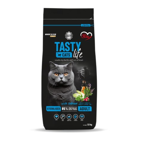 BIOFEED TASTY CATS LIFE STERIL. WITH SALMON 1,5KG BIOFEED TASTY CATS LIFE STERIL. WITH SALMON 1,5KG