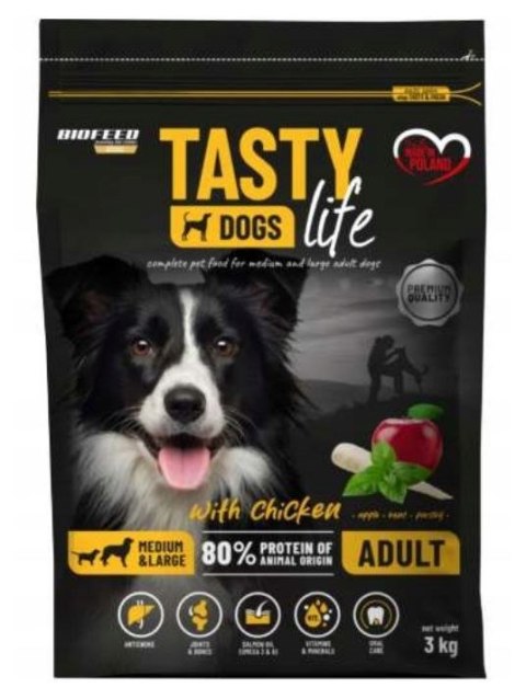BIOFEED TASTY DOGS LIFE ADULT M&L WITH CHICKEN 3KG BIOFEED TASTY DOGS LIFE ADULT M&L WITH CHICKEN 3KG